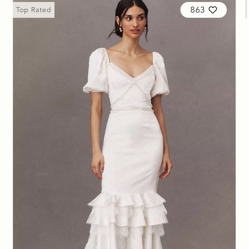 V. Chapman Cynthia Ruffle Midi
Dress
